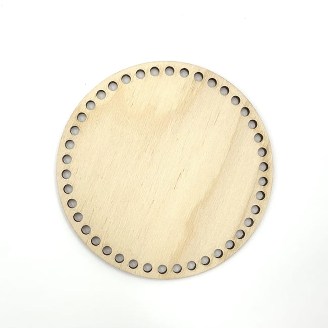 Baza dno do koszyka ze sznurka - koło 12 cm / otwory 5 mm
