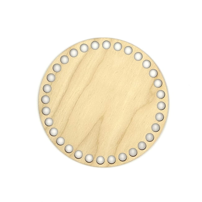 Baza dno do koszyka szydełkowego ze sznurka bawełnianego - koło 15 cm / otwory 10 mm
