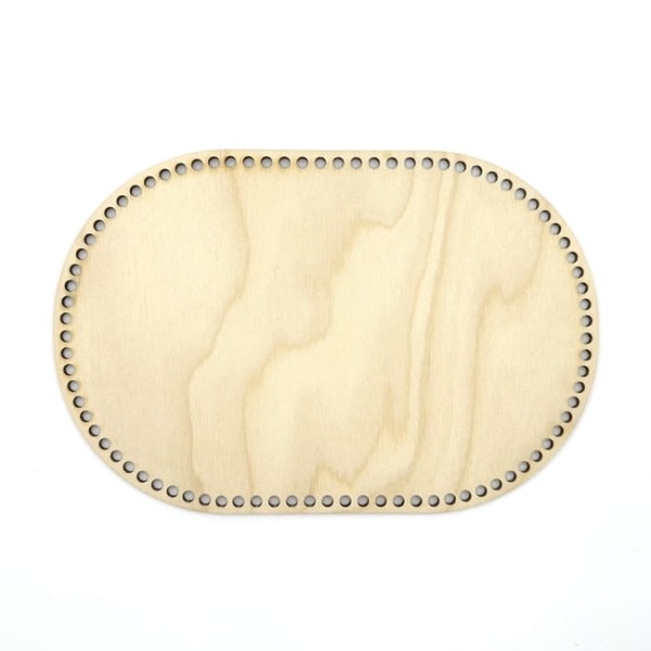 Baza dno koszyka szydełkowego ze sznurka bawełnianego - owalne 24x16 cm/ grubość 4 mm/ otwory 5 mm