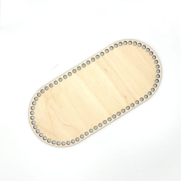 drewniana baza/dno do koszyka na szydełku 26x12 cm/grubość 4 mm
