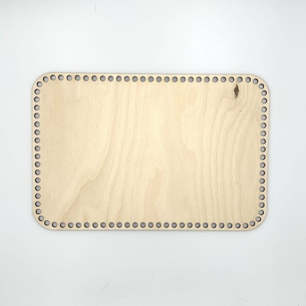 Drewniana baza/dno do koszyka szydełkowego 20x30 cm/grubość 4 mm