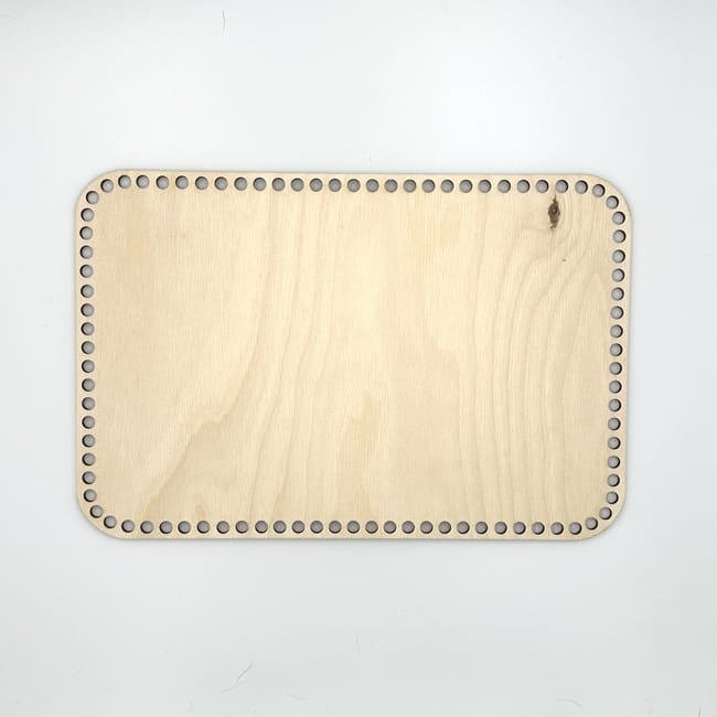 Drewniana baza/dno do koszyka szydełkowego 20x30 cm/grubość 4 mm