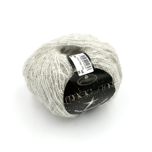 Fantazyjna włóczka z cekinami Stenli Magic Star 34 jasny zimny beż