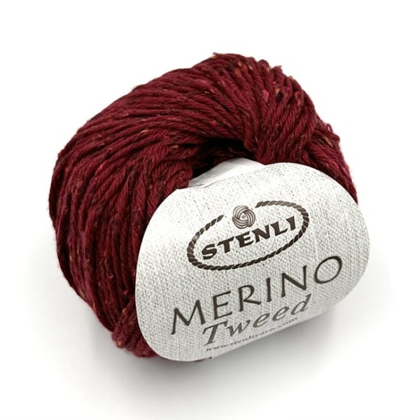 Włóczka Stenli Merino Tweed 38723 bordowy