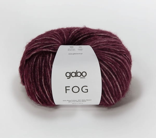 Włoczka naturalna - Gabo Wool Fog - 6910 burgund