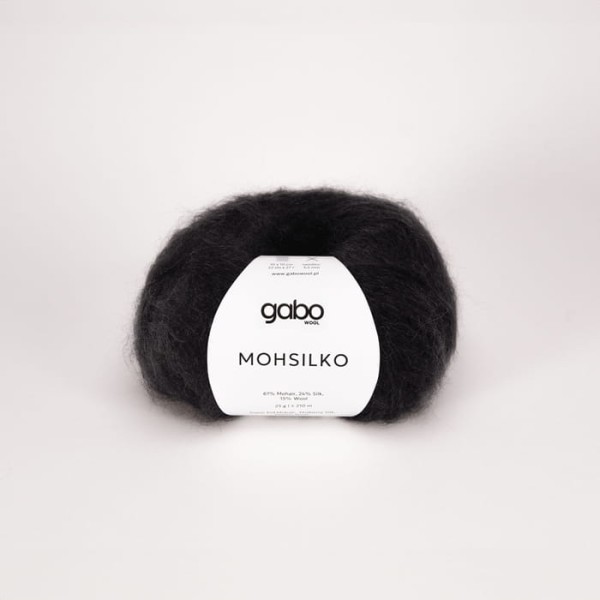 Delikatna włóczka moherowa - MOHSILKO Gabo Wool 500 czarny