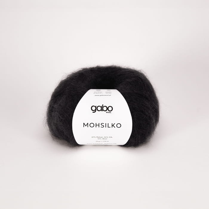 Delikatna włóczka moherowa - MOHSILKO Gabo Wool 500 czarny