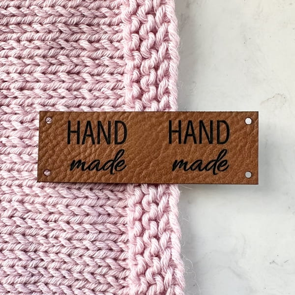 metka z ekoskóry boczna-  handmade / dzieło rąk