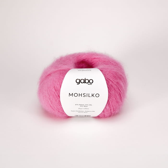 Włóczka moher z jedwabiem - Gabo Wool Mohsilko crazy róż