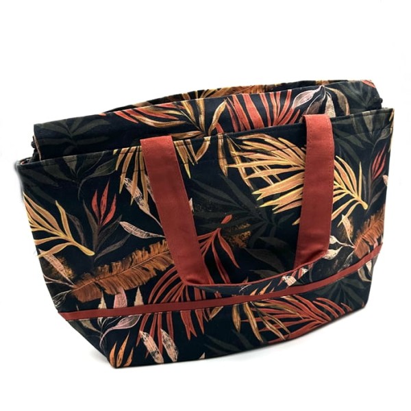 Hobby Bag Lomme - tropical leaves - torba na włóczkę, druty, szydełka  i inne akcesoria dziewiarskie
