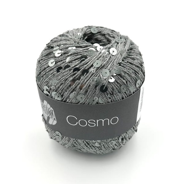 Włóczka bawełniana z cekinami - 03 szary - Lana Grossa Cosmo