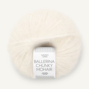 Sandnes Garn Ballerina Chunky Mohair - 1001 biały - 50g